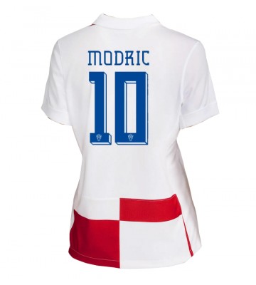 Kroatien Luka Modric #10 Replika Hjemmebanetrøje Dame EM 2024 Kortærmet